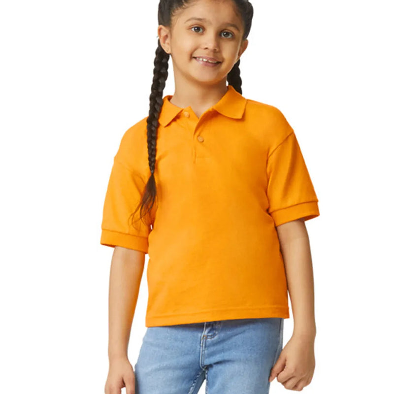 Gildan 8800B Youth Polo Cotton Poly Fabric - Gold, Moisture-Wicking, Classic Fit (1 Unit)