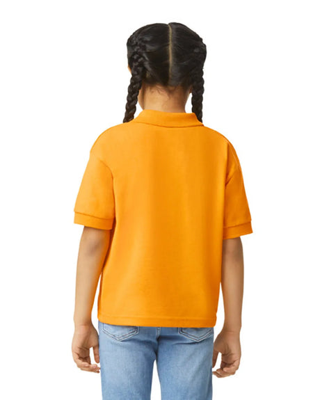 Gildan 8800B Youth Polo Cotton Poly Fabric - Gold, Moisture-Wicking, Classic Fit (1 Unit)