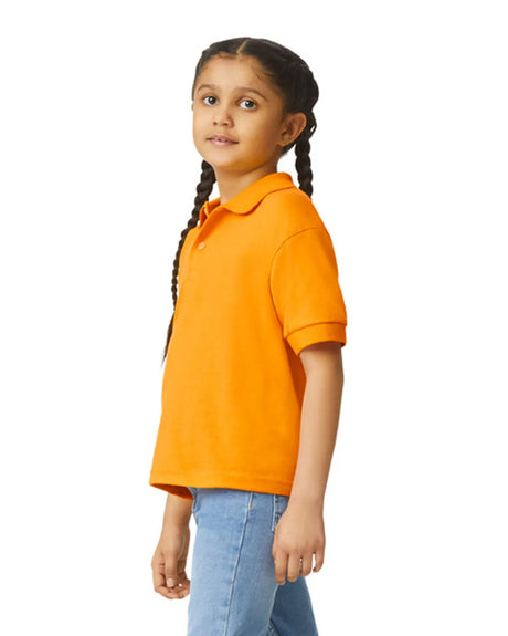 Gildan 8800B Youth Polo Cotton Poly Fabric - Gold, Moisture-Wicking, Classic Fit (1 Unit)