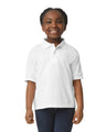 Gildan 8800B Youth Polo Cotton Poly Fabric - White, Moisture Wicking, Classic Fit (1 Piece)