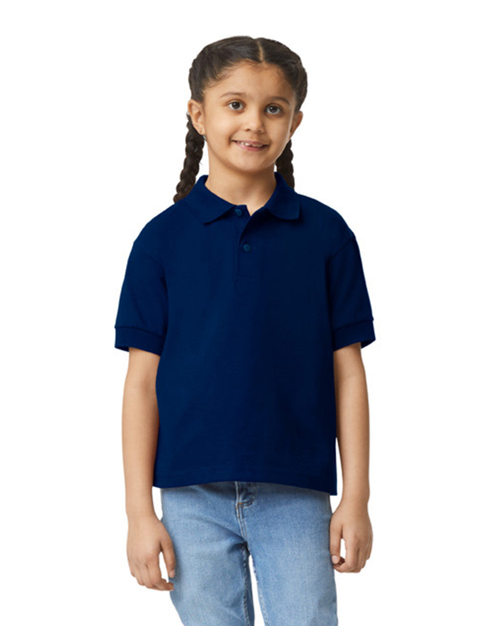 Gildan 8800B Youth Polo Cotton Poly Fabric - Navy, Classic Fit, Moisture-Wicking (1 Piece)