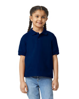 Gildan 8800B Youth Polo Cotton Poly Fabric - Navy, Classic Fit, Moisture-Wicking (1 Piece)