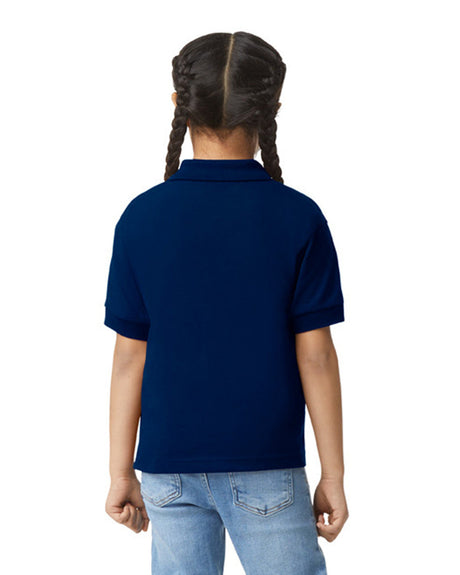 Gildan 8800B Youth Polo Cotton Poly Fabric - Navy, Classic Fit, Moisture-Wicking (1 Piece)