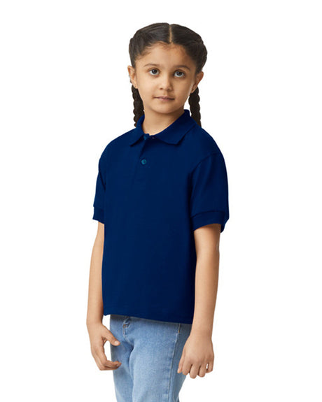 Gildan 8800B Youth Polo Cotton Poly Fabric - Navy, Classic Fit, Moisture-Wicking (1 Piece)