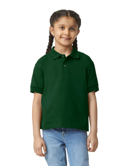 Gildan 8800B Youth Polo Fabric - Forest Green, Moisture-Wicking, Classic Fit (1 Piece)