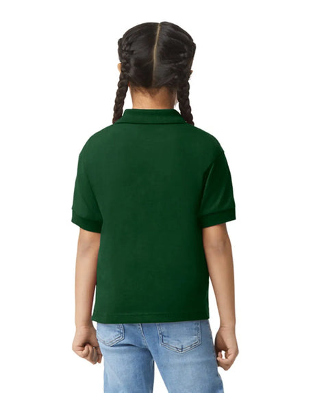 Gildan 8800B Youth Polo Fabric - Forest Green, Moisture-Wicking, Classic Fit (1 Piece)