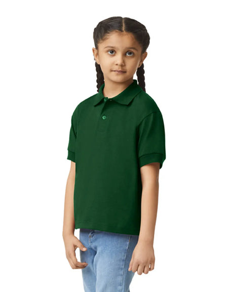 Gildan 8800B Youth Polo Fabric - Forest Green, Moisture-Wicking, Classic Fit (1 Piece)