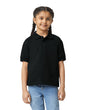 Gildan 8800B Youth Polo Fabric - Black, Moisture-Wicking DryBlend, Classic Fit (4 Pack)