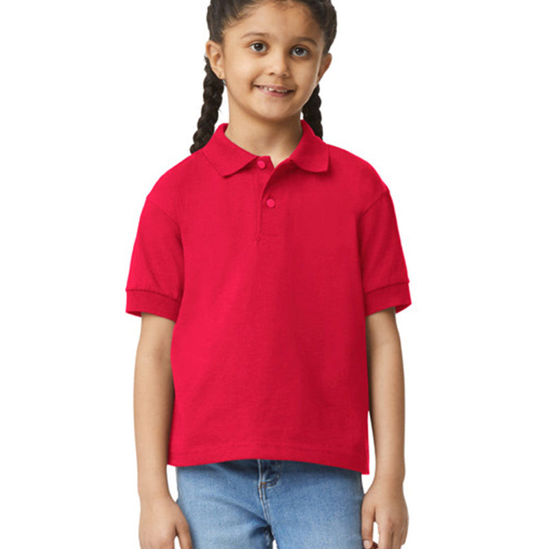 Gildan 8800B Youth Polo Fabric - Red, Moisture-Wicking, Classic Fit (1 Unit)