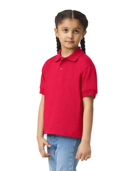 Gildan 8800B Youth Polo Fabric - Red, Moisture-Wicking, Classic Fit (1 Unit)
