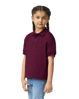 Gildan 8800B Youth Polo Cotton Poly Fabric - Maroon, Moisture Wicking, Classic Fit (1 Piece)