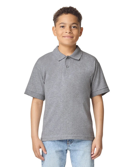 Gildan 8800B Youth Polo Shirt - Sport Grey, Moisture-Wicking, Classic Fit (1 Piece)