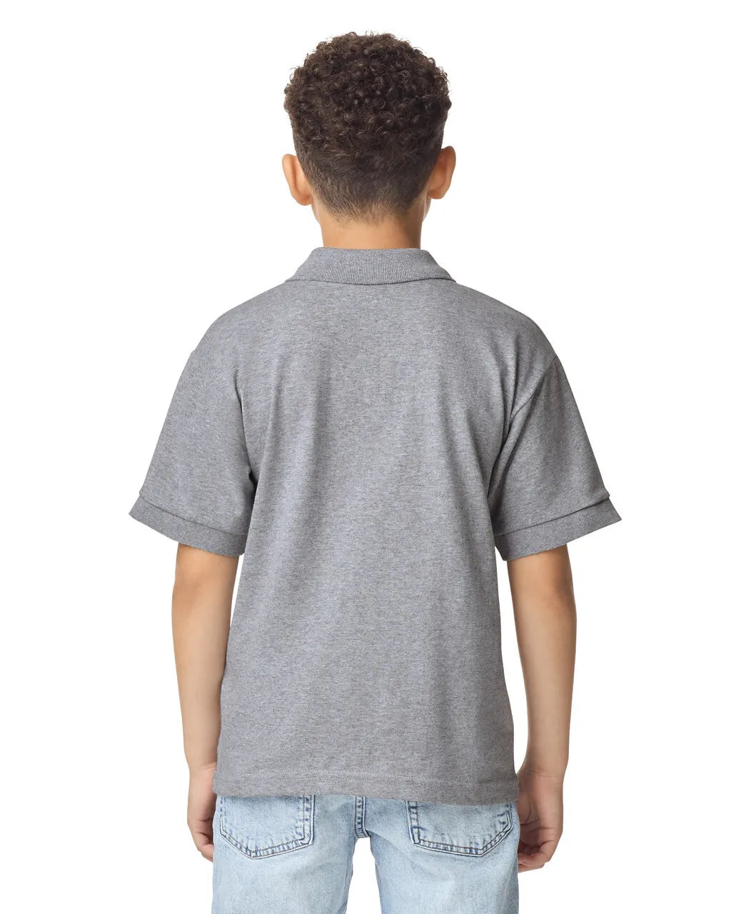 Gildan 8800B Youth Polo Shirt - Sport Grey, Moisture-Wicking, Classic Fit (1 Piece)