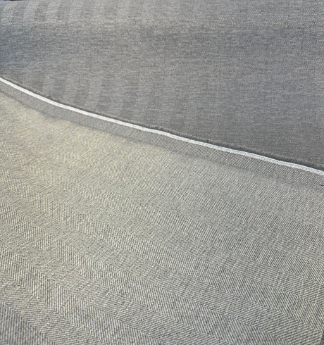 Sunbelievable Performance Herringbone Flip Flop Gray Nature Upholstery Outdoor Fabric - Gray Nature Herringbone, 59" Width (1 Yard)