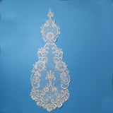 Beaded Lace Medallion Applique White