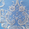 Beaded Lace Medallion Applique White 20" x 7.5"