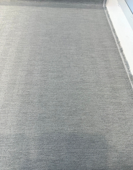 Sunbelievable Performance Herringbone Flip Flop Light Gray Oyster Solution Dyed Acrylic Polyester Fabric - Light Gray Oyster Herringbone, 59" Width (1 Yard)