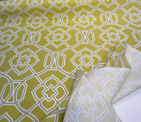 Richloom Green Trellis Cotton Fabric - Chartreuse Green Trellis, 54" Width (1 Yard)