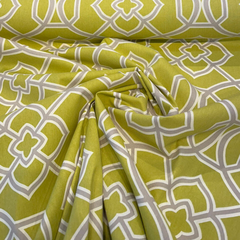 Richloom Green Trellis Cotton Fabric - Chartreuse Green Trellis, 54" Width (1 Yard)