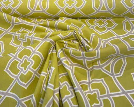 Richloom Green Trellis Cotton Fabric - Chartreuse Green Trellis, 54" Width (1 Yard)