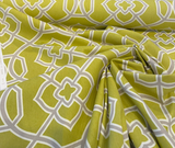 Richloom Green Trellis Cotton Fabric - Chartreuse Green Trellis, 54" Width (1 Yard)