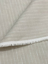 Pure Linen Yarn-Dyed Stripe Fabric Natural Ivory
