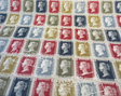 Richloom Vintage Stamps Cotton Fabric - Antique Red, Navy Blue, Olive Green, Golden Tan, Ivory Cream, Charcoal Gray, Postage Stamp Pattern, 54" Width (1 Yard)