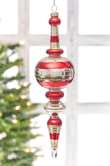 12" - 12.5" Red Glass Finial Ornament