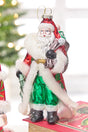 8" Glass Santa Ornament