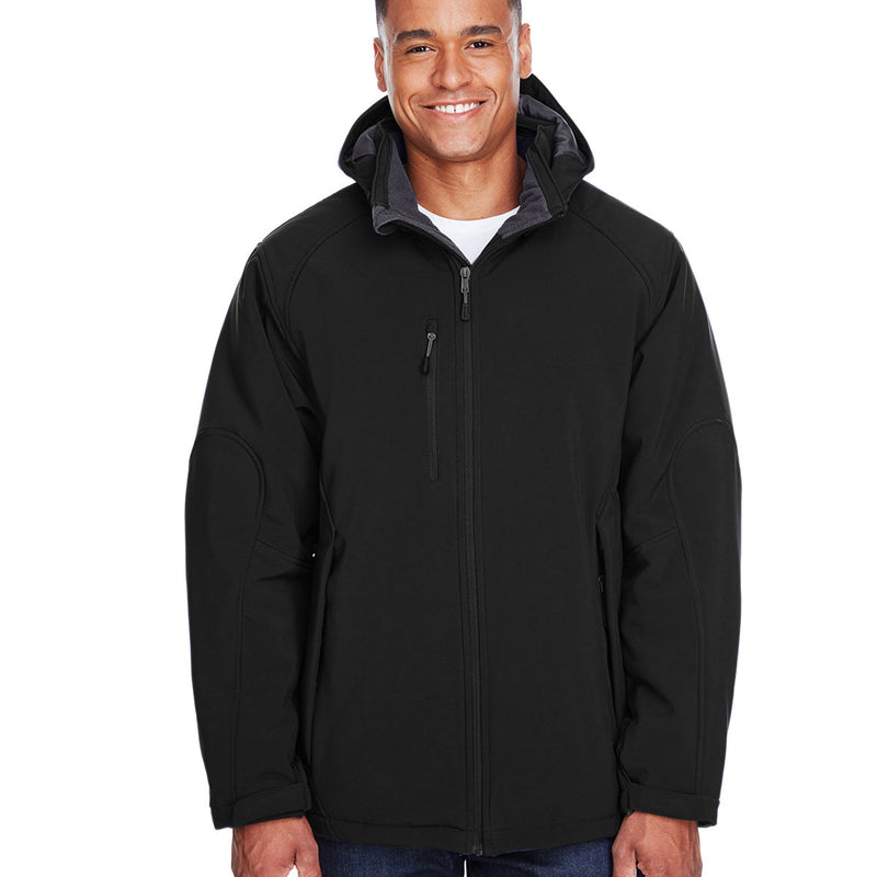Men's Glacier Insulated Three-Layer Fleece Bonded Soft Shell Jacket with Detachable Hood