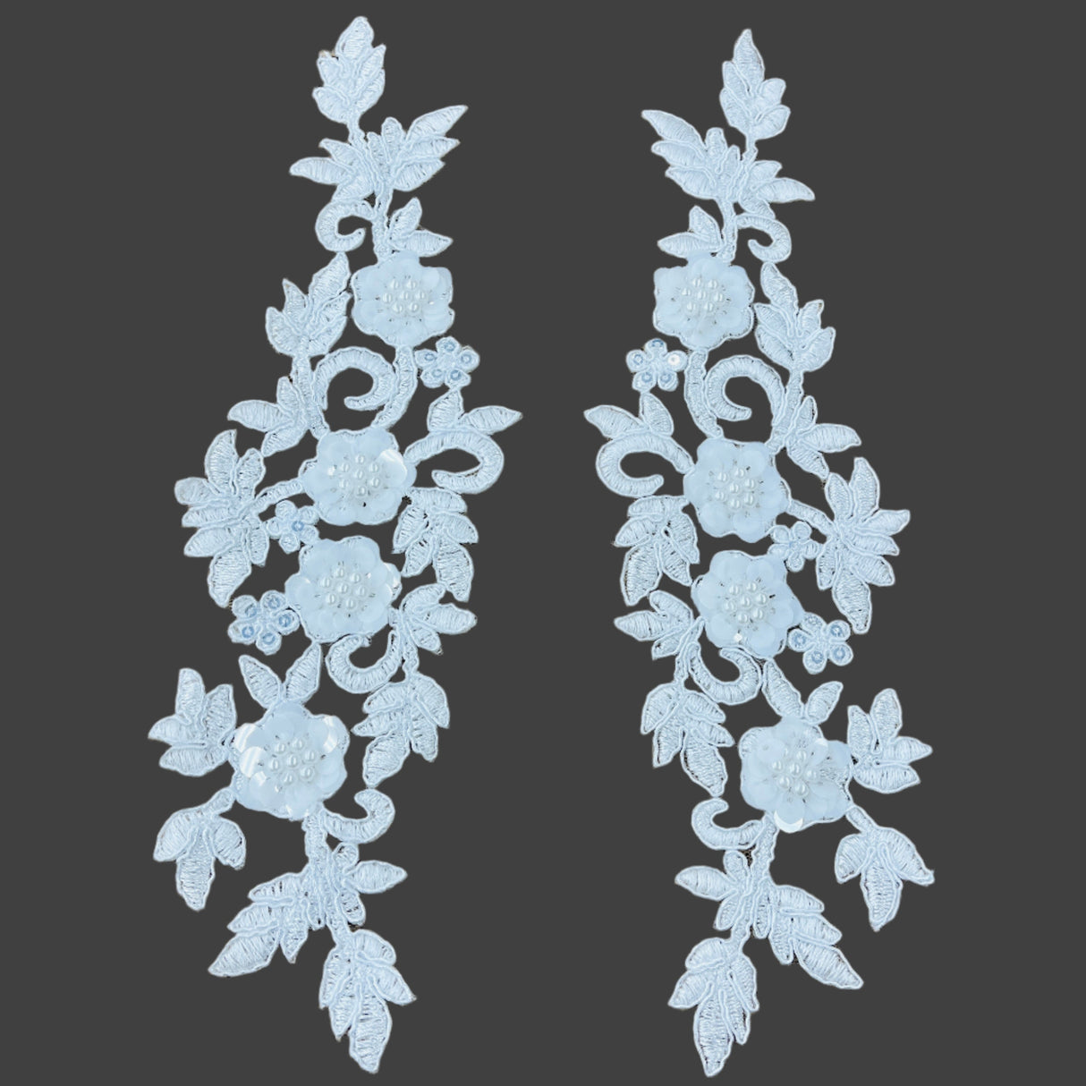 Beaded Corded Floral 3D Lace Applique
