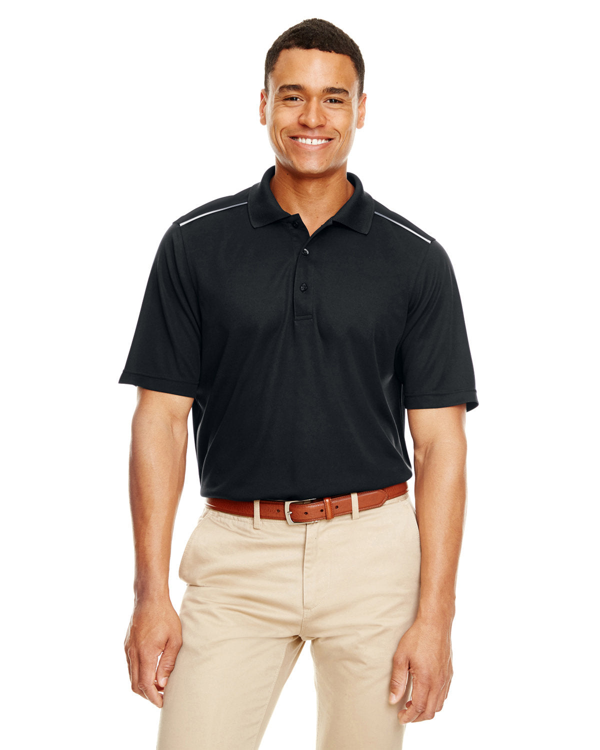 Men's Radiant Performance Piqué Polo with Reflective Piping