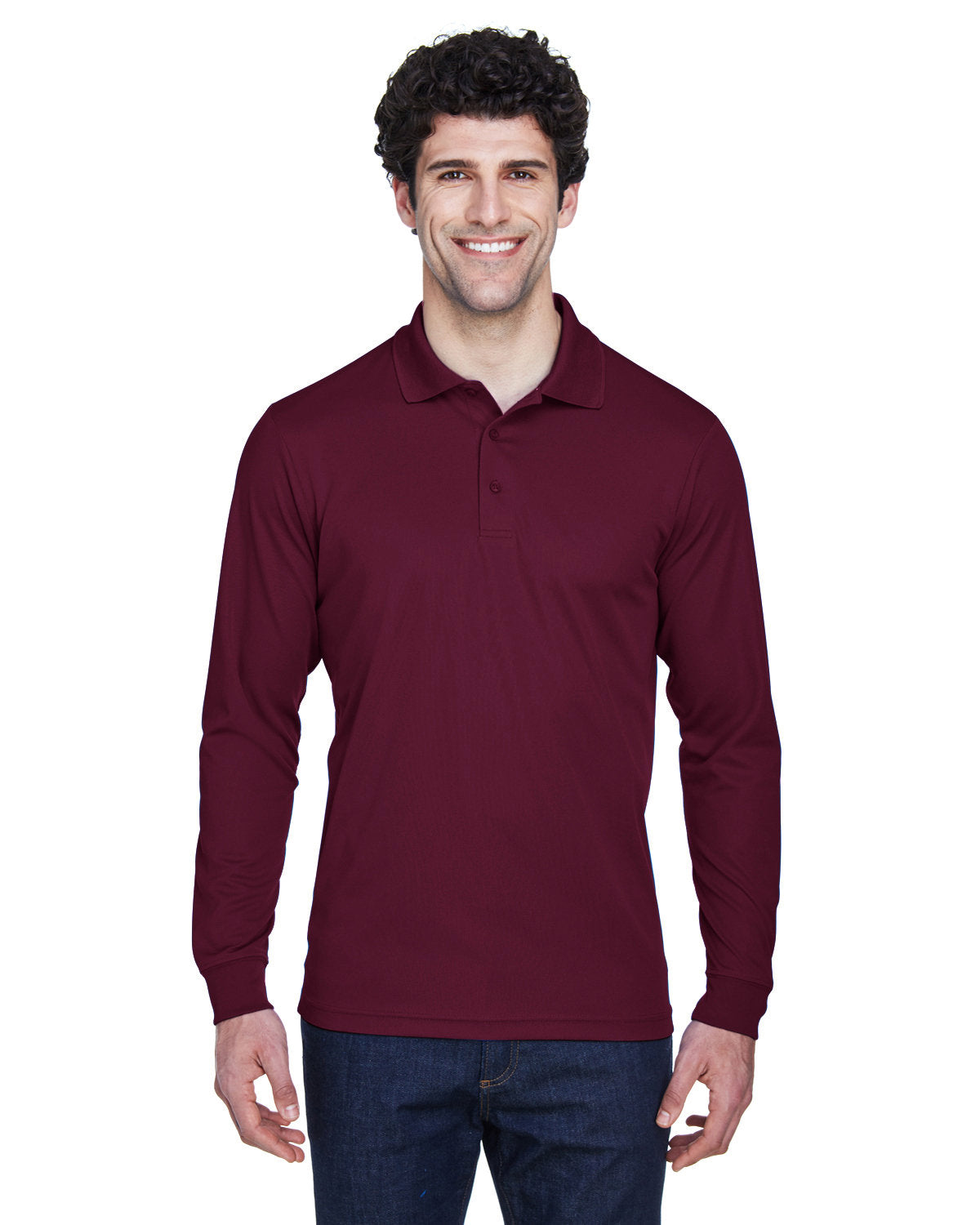 Men's Pinnacle Performance Long-Sleeve Piqué Polo