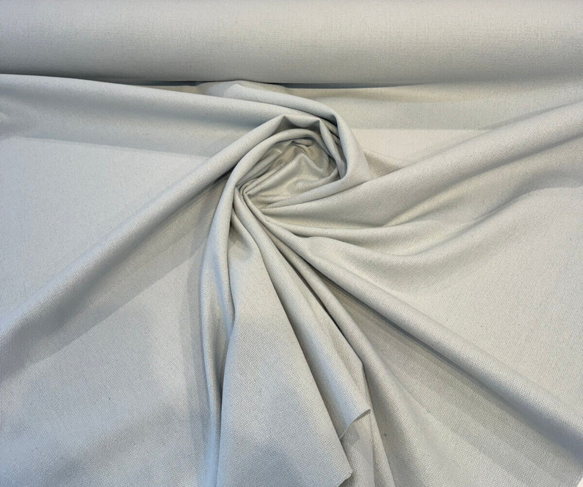Burlana Linen Blend Fabric - Blue Ice Regal Texture, 54" Width (1 Yard)