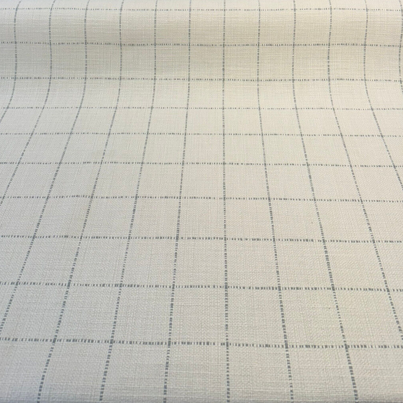 Highlander Window Pewter Gray Cotton Fabric - Pewter Gray Windowpane Plaid, 54" Width (By The Yard)