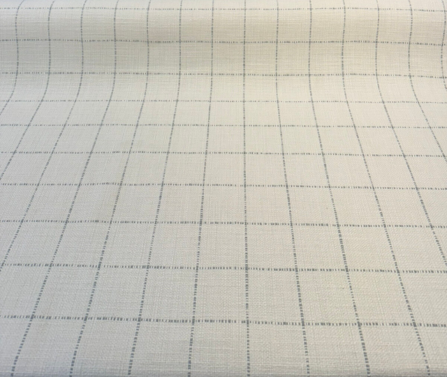 Highlander Window Pewter Gray Cotton Fabric - Pewter Gray Windowpane Plaid, 54" Width (By The Yard)