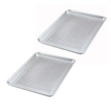 18" L x 13" W Half Size Perforated Sheet Pan 18 Gauge Aluminum Closed Bead Edge