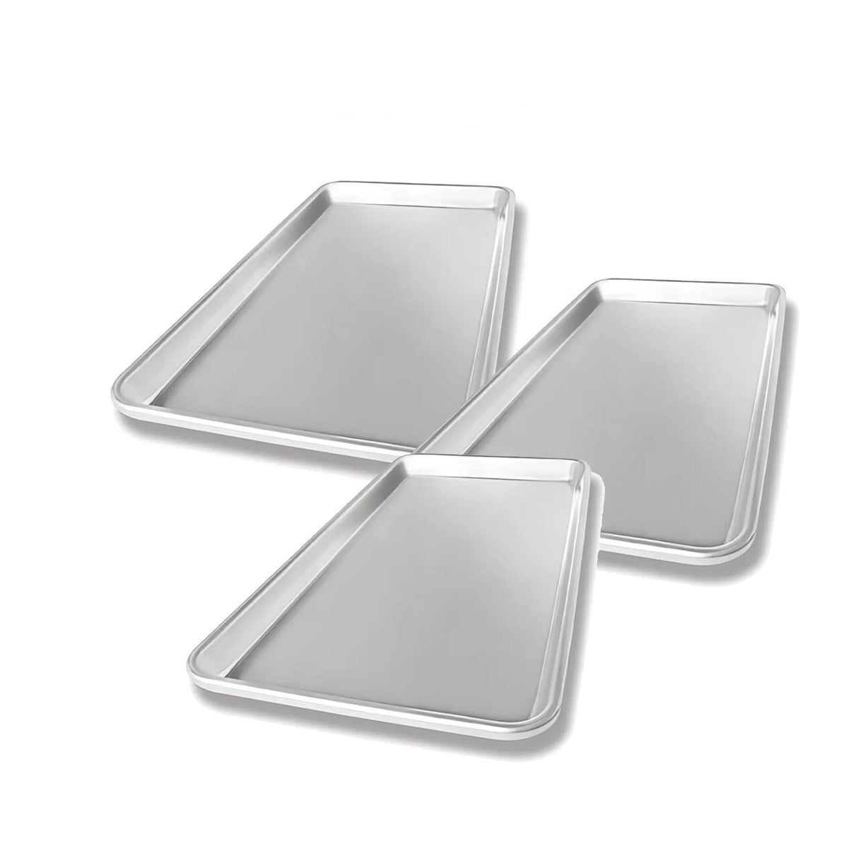 17.75" L x 9.31" W x 1" H Third Size Sheet Pan 16 Gauge Aluminum Chicago Metallic