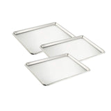 22" x 16" Two Thirds Size Sheet Pan 20 Gauge Stainless Steel Open Bead Edge