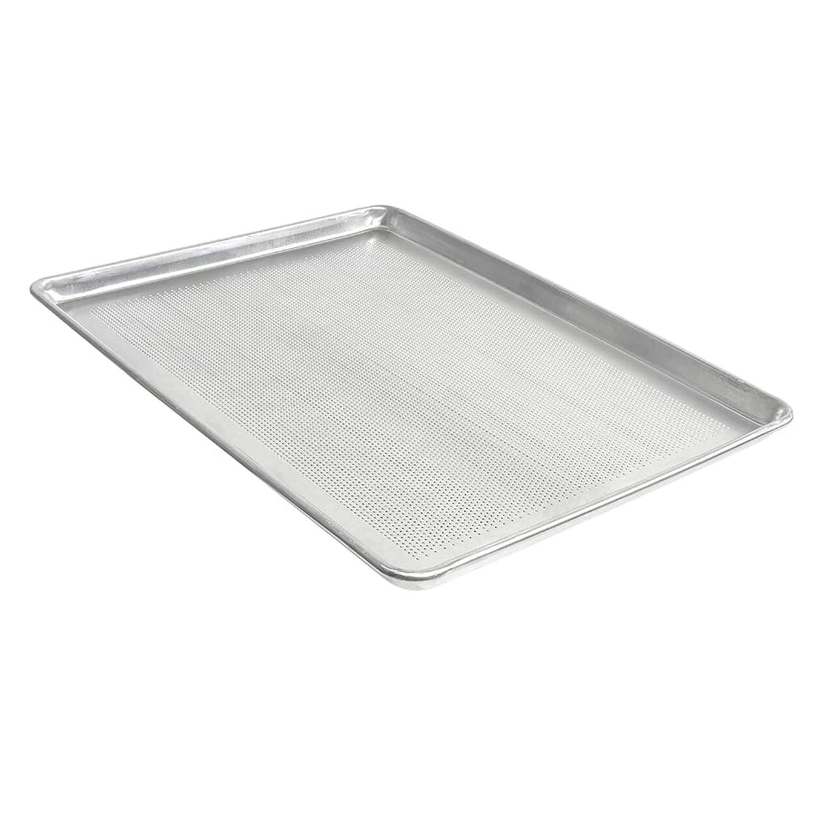 26" x 18" Full Size Perforated Sheet Pan 18 Gauge 3003 Aluminum Galvanized Wire Rim