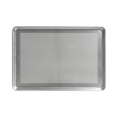 26" x 18" Full Size Perforated Sheet Pan 18 Gauge 3003 Aluminum Galvanized Wire Rim