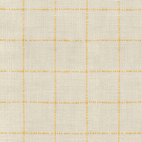 Highlander Window Golden Rod Cotton Upholstery Fabric - Golden Rod Windowpane Plaid, 54" Width (1 Yard)