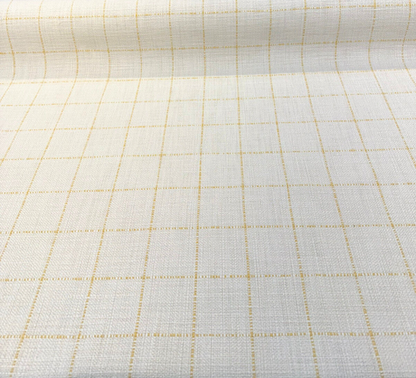 Highlander Window Golden Rod Cotton Upholstery Fabric - Golden Rod Windowpane Plaid, 54" Width (1 Yard)