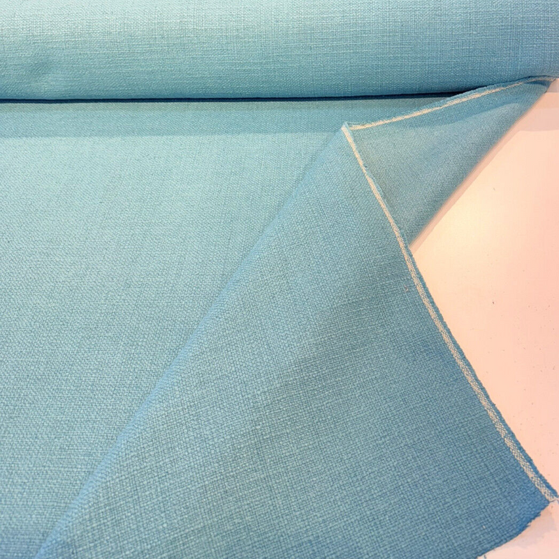 Protege Boca Raton Blue Linen Cotton Slub Texture Upholstery Fabric - Blue Slub Texture, 54" Width (1 Yard)