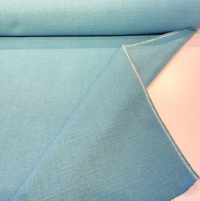 Protege Boca Raton Blue Linen Cotton Slub Texture Upholstery Fabric - Blue Slub Texture, 54" Width (1 Yard)