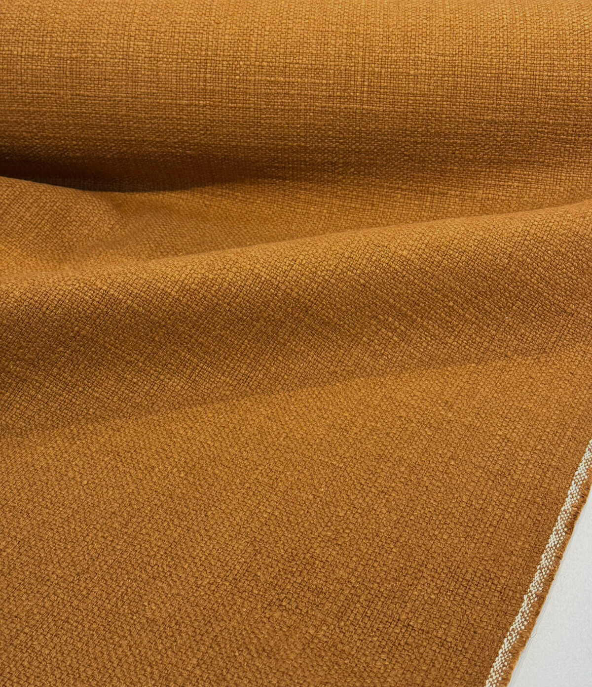 Protege Golden Brown Deer Trail Linen Cotton Slub Upholstery Fabric - Golden Brown Deer Trail, 54" Width (1 Yard)