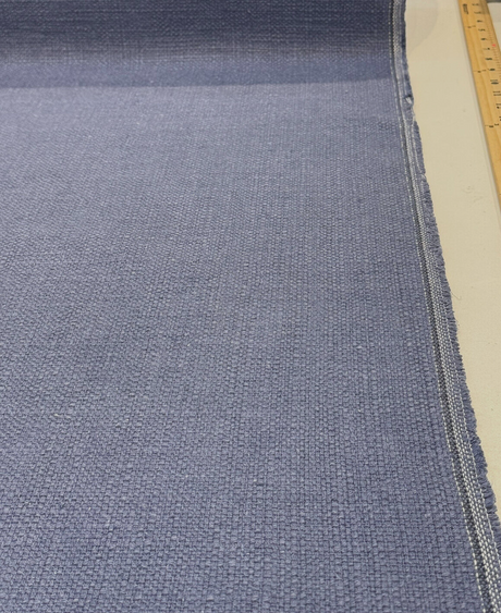 Protege Blue Indigo Linen Cotton Slub Linen Cotton Fabric - Blue Indigo Slub Texture, 54" Width (1 Yard)