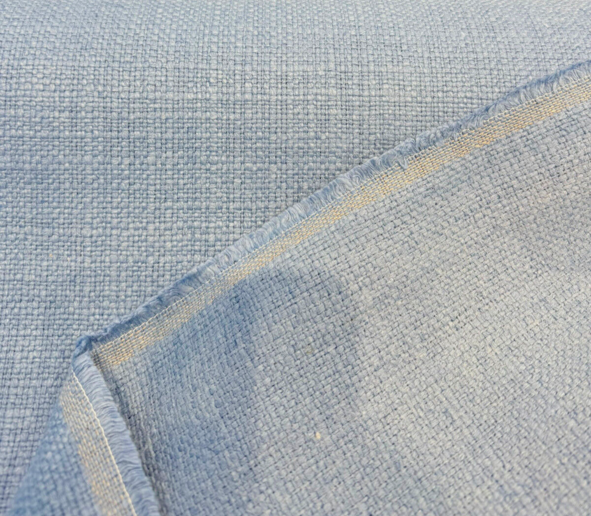 Protege Wedgewood Blue Linen Cotton Slub Texture Linen Cotton Fabric - Wedgewood Blue Slub Texture, 54" Width (1 Yard)