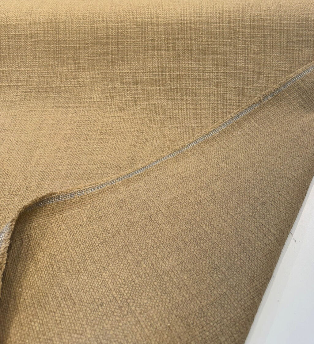Protege Pecan Linen Cotton Slub Upholstery Linen Cotton Fabric - Pecan Brown Slub Texture, 54" Width (1 Yard)