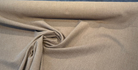 Protege Toasted Almond Linen Cotton Slub Upholstery Fabric - Toasted Almond Slub Texture, 54" Width (1 Yard)